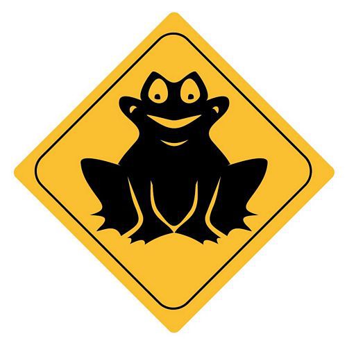 Autoaufkleber Sticker Achtung Frosch, Aufkleber Kontur, Diverses