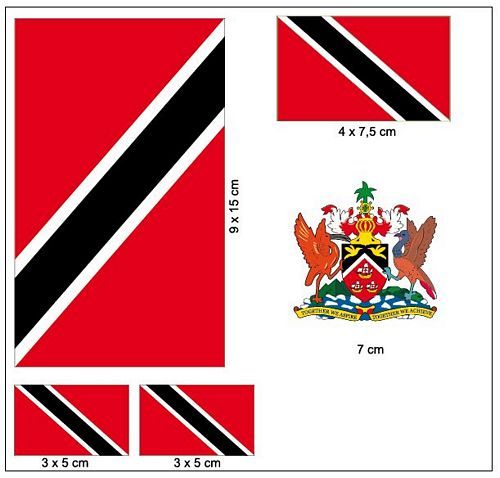Fahnen Aufkleber Set Trinidad & Tobago