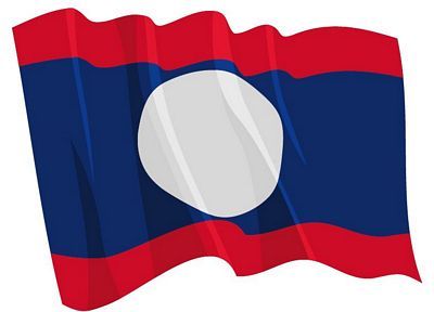 Fahnen Aufkleber Sticker Laos wehend