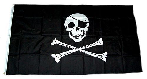 Fahne Flagge Pirat rote Augen rotes Tuch ROT 30x45 cm Totenkopf Freibeuter 