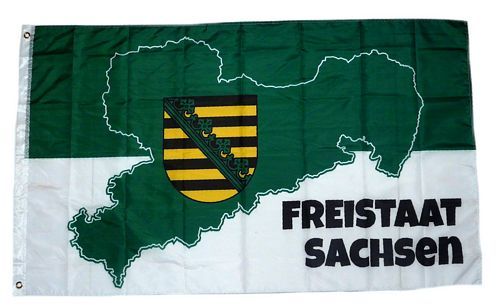 Fahne / Flagge Freistaat Sachsen Karte 90 x 150 cm