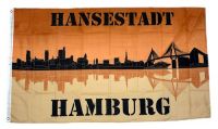 Fahne / Flagge Hansestadt Hamburg Silhouette 90 x 150 cm Fahne / Flagge Hansestadt Hamburg Silhouette 90 x 150 cm