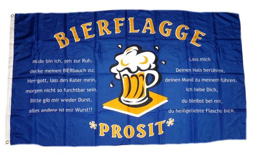 Fahne Flagge Bier Bavaria Trinkspruch mit Frau 90 x 150 cm 