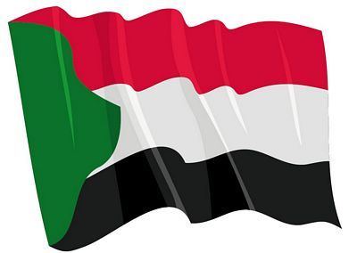 Fahnen Aufkleber Sticker Sudan wehend
