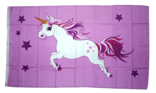 Fahne / Flagge Einhorn rosa 90 x 150 cm