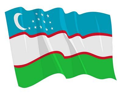 Fahnen Aufkleber Sticker Usbekistan wehend