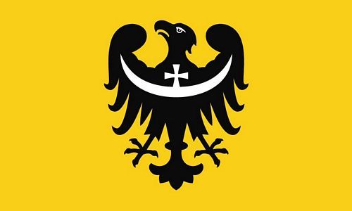 Fahne / Flagge Polen - Woiwodschaft Niederschlesien 90 x 150 cm