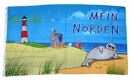 Fahne / Flagge Mein Norden Leuchtturm 90 x 150 cm