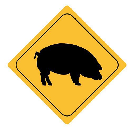 Aufkleber Sticker Achtung Schwein Autoaufkleber