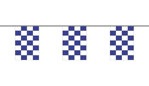 Flaggenkette Karo blau / weiß 6 m