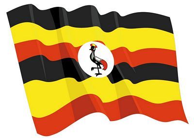 Fahnen Aufkleber Sticker Uganda wehend