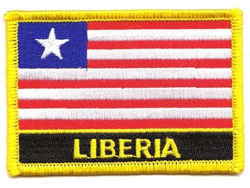 Fahnen Aufnäher Liberia Schrift