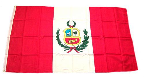 Flagge / Fahne Peru Wappen Hissflagge 90 x 150 cm