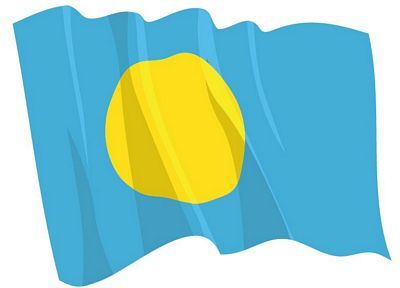 Fahnen Aufkleber Sticker Palau wehend