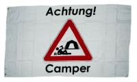 Fahne / Flagge Achtung Camper 90 x 150 cm Fahne / Flagge Achtung Camper 90 x 150 cm