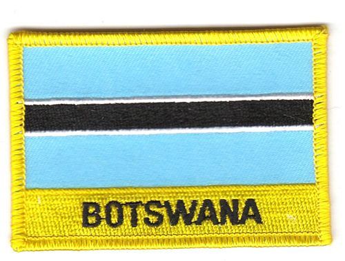 Fahnen Aufnäher Botswana Schrift