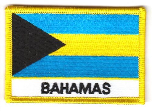 Fahnen Aufnäher Bahamas Schrift