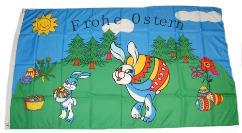 Fahne / Flagge Frohe Ostern Hase 60 x 90 cm