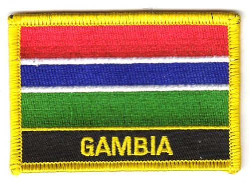 Fahnen Aufnäher Gambia Schrift