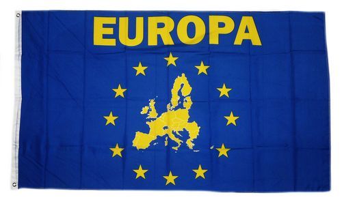 Fahne / Flagge Europa Karte 90 x 150 cm