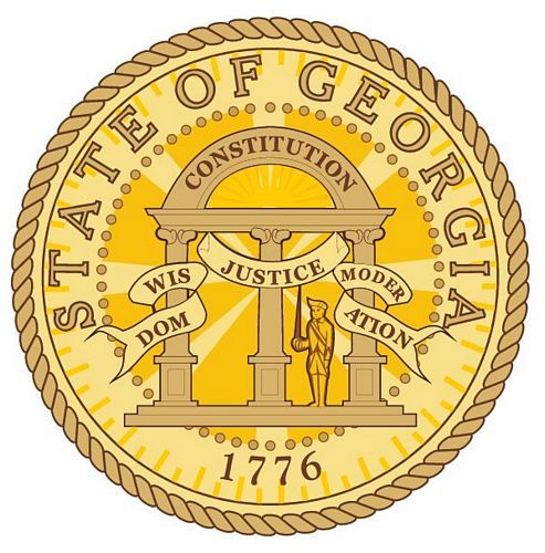 Fahnen Aufkleber Sticker Siegel USA - Georgia