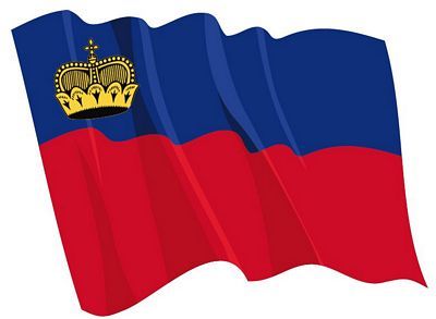 Fahnen Aufkleber Sticker Liechtenstein wehend
