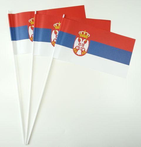 10 Papierfähnchen Serbien Papierfahnen Fahne Flagge