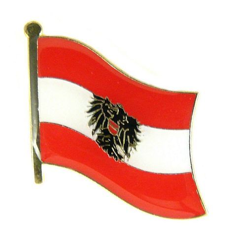 Flaggen Pin Fahne Österreich mit Wappen Anstecknadel