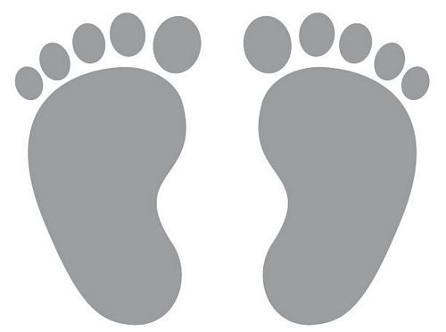 Aufkleber Sticker Füße Fußspuren grau