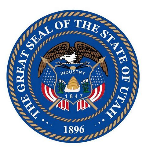 Fahnen Aufkleber Sticker Siegel USA - Utah