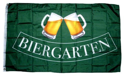 Fahne / Flagge Biergarten Schrift 90 x 150 cm