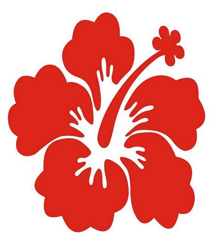 Aufkleber Sticker Hibiskus Blüte Blume rot