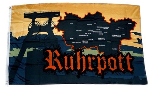 Fahne / Flagge Ruhrpott Karte 90 x 150 cm