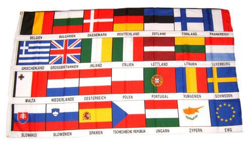 Fahne Europa mit Fußball Hissflagge 90 x 150 cm Flagge 