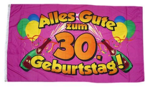 Fahne Flagge Alles Gute Zum 30 Geburtstag Rosa Feste Anlasse Fun Sonstiges Fahnenwelt