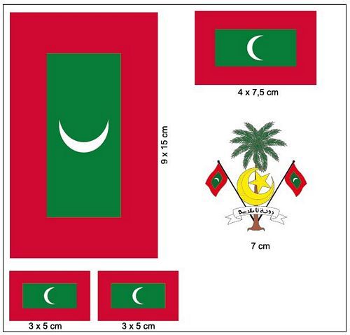 Fahnen Aufkleber Set Malediven