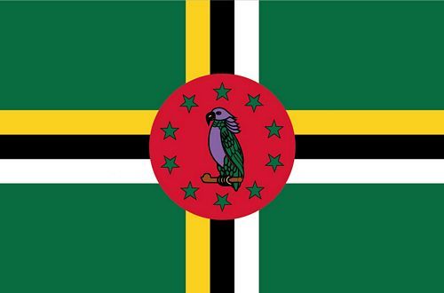 Fahnen Aufkleber Sticker Dominica