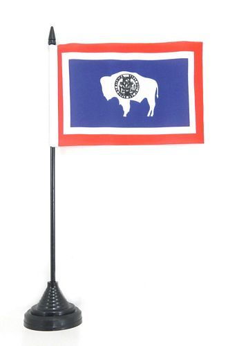 Fahne / Tischflagge USA - Wyoming NEU 11 x 16 cm Fahne