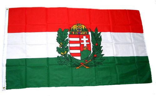 Flagge / Fahne Ungarn Wappen Hissflagge 90 x 150 cm