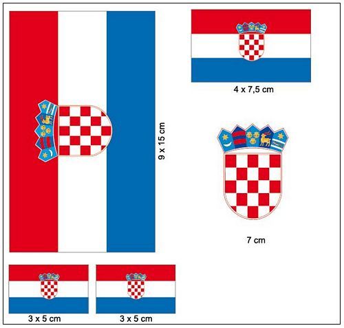 Fahnen Aufkleber Set Kroatien
