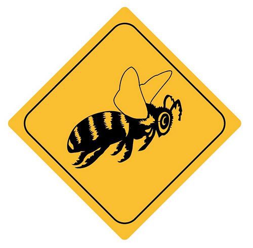 Aufkleber Sticker Achtung Biene Autoaufkleber