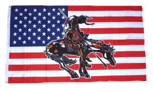Fahne / Flagge USA - Indianer End of Trail 90 x 150 cm