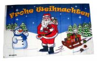 Fahne / Flagge Frohe Weihnachten Schneemann 90 x 150 cm Fahne / Flagge Frohe Weihnachten Schneemann 90 x 150 cm