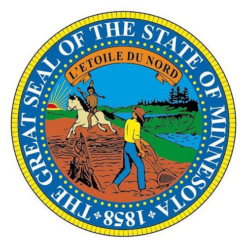 Fahnen Aufkleber Sticker Siegel USA - Minnesota