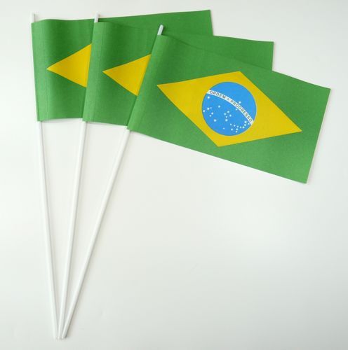 10 Papierfähnchen Brasilien Papierfahnen Fahne Flagge