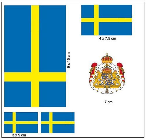 Fahnen Aufkleber Set Schweden