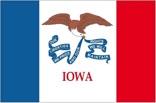 Fahnen Aufkleber Sticker USA - Iowa