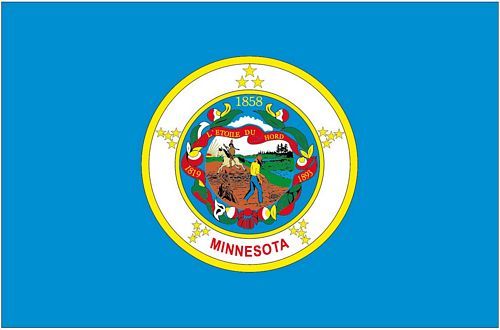 Fahnen Aufkleber Sticker USA - Minnesota