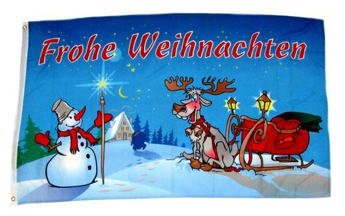 Fahne / Flagge Frohe Weihnachten Sterne 60 x 90 cm