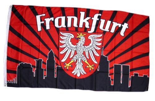 Fahne / Flagge Frankfurt Silhouette Fan 90 x 150 cm